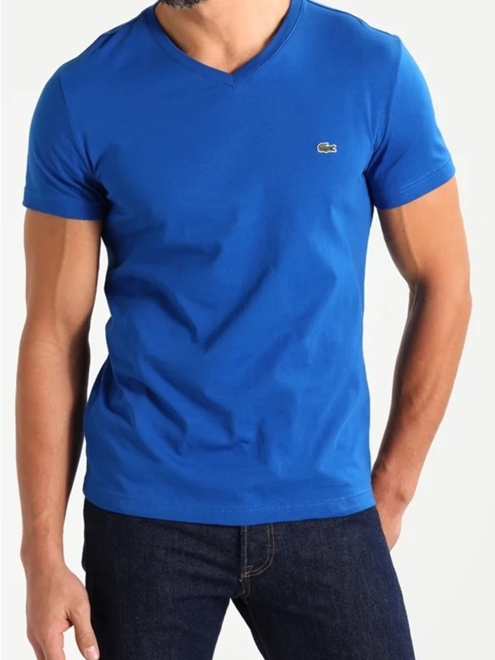 Lacoste Short Sleeve Cotton V Neck Shirt